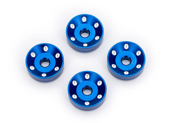 10257-BLUE Arandelas de ruedas Traxxas, aluminio mecanizado, azul (4)