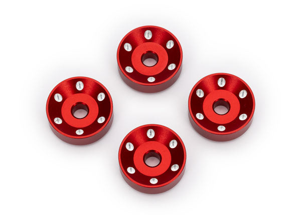 10257-RED Arandelas de ruedas Traxxas, aluminio mecanizado, rojas (4)