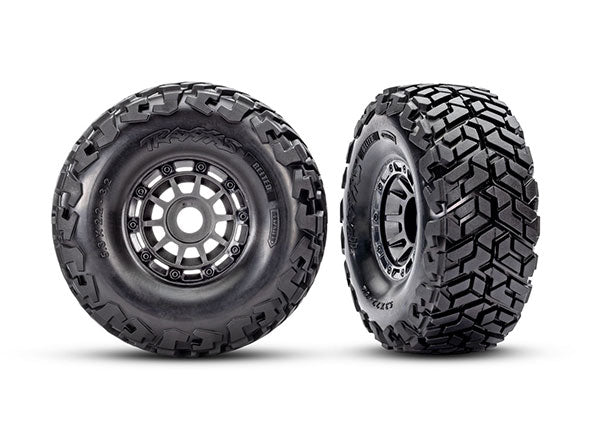 10272-GRIS Traxxas Neumáticos y ruedas, neumáticos Maxx Slash con cinturón sobre ruedas grises