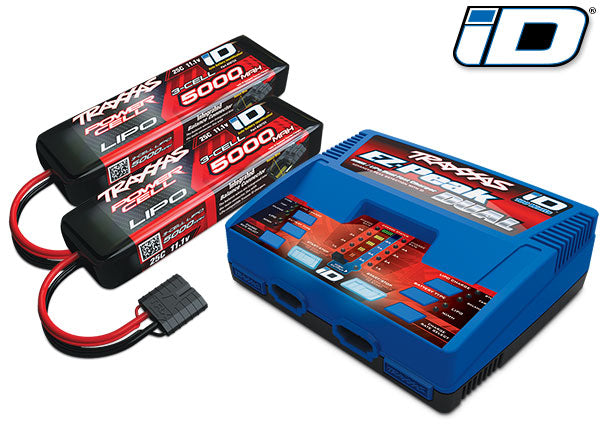 2990 Traxxas EZ-Peak Dual Completer Pack 11.1V 3Cell 25C Lipo Batteries with 2x 5000mAh