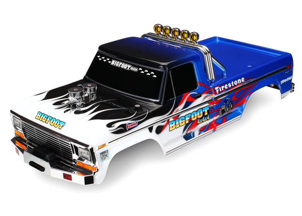 3653 Traxxas Body, Bigfoot Flame (pintado, calcomanías aplicadas)