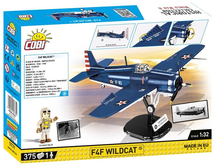 COBI-5731 COBI F4F NORTHROP GRUMMAN Wildcat Fighter : ensemble #5731
