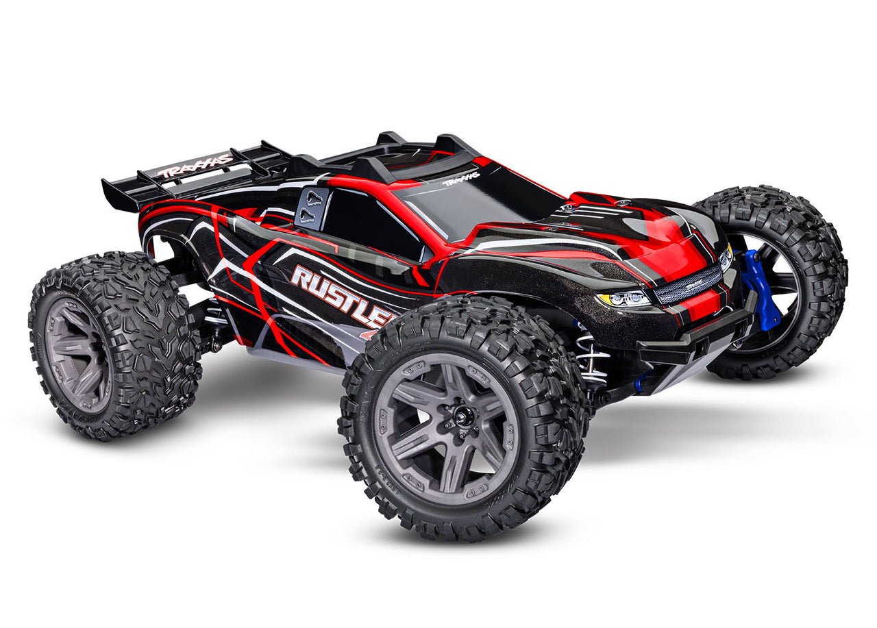 67164-4RED Traxxas Rustler 1/10 4X4 BL-2s Brushless Stadium Truck RTR Rouge