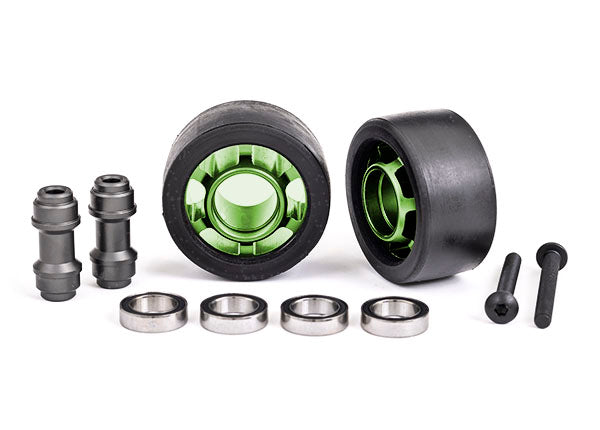 7775G Traxxas Wheels, Wheelie Bar, 6061-T6 Aluminum (Green) (2)