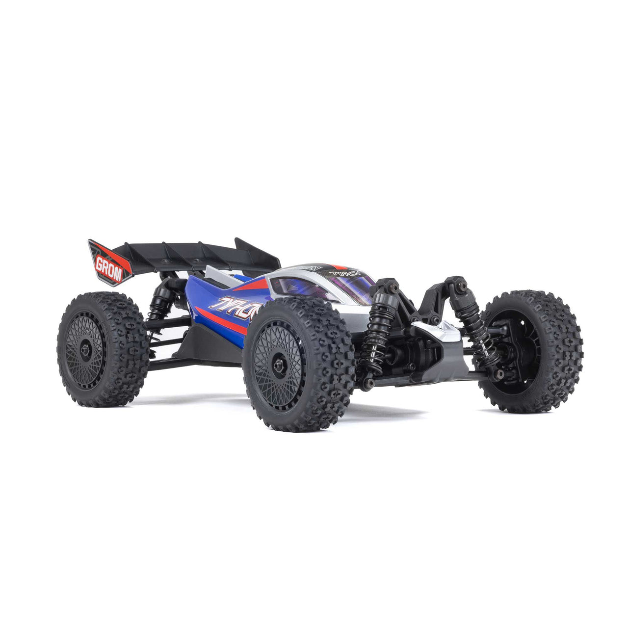 ARA2106T1 TYPHON GROM MEGA 380 Brushed 4X4 Small Scale Buggy RTR with Battery & Charger, Blue/Silver