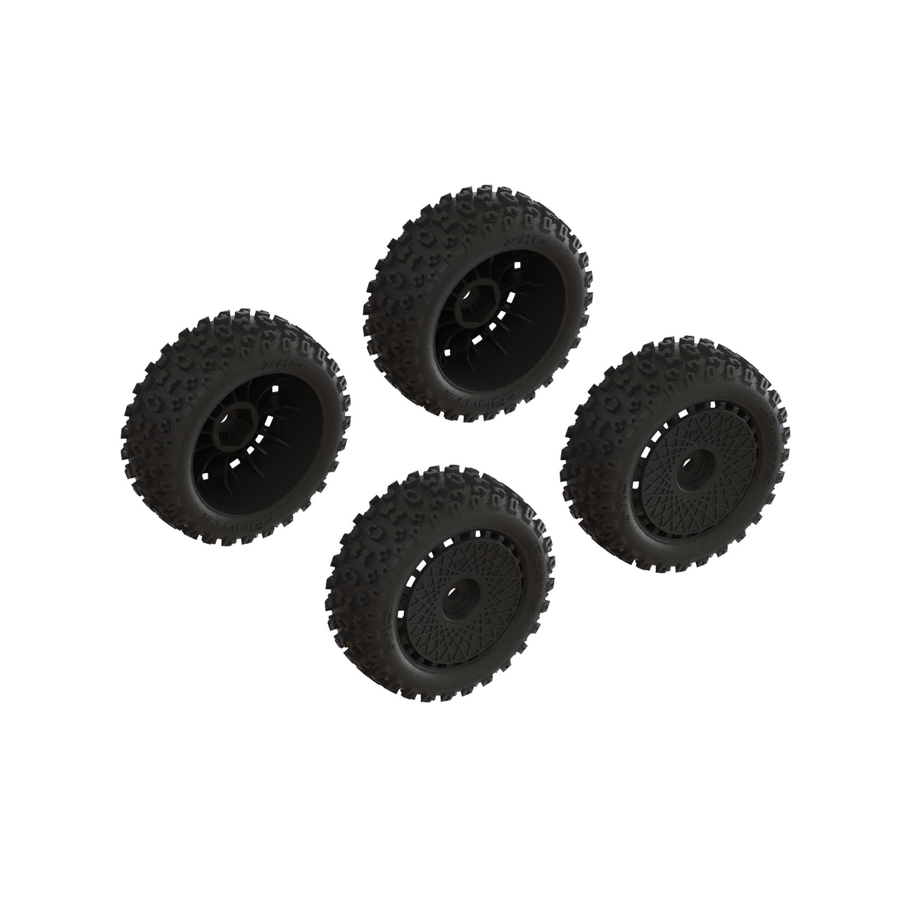 ARA550114 Jeu de pneus dBoots '2-HO' collés (noir) (2 paires)