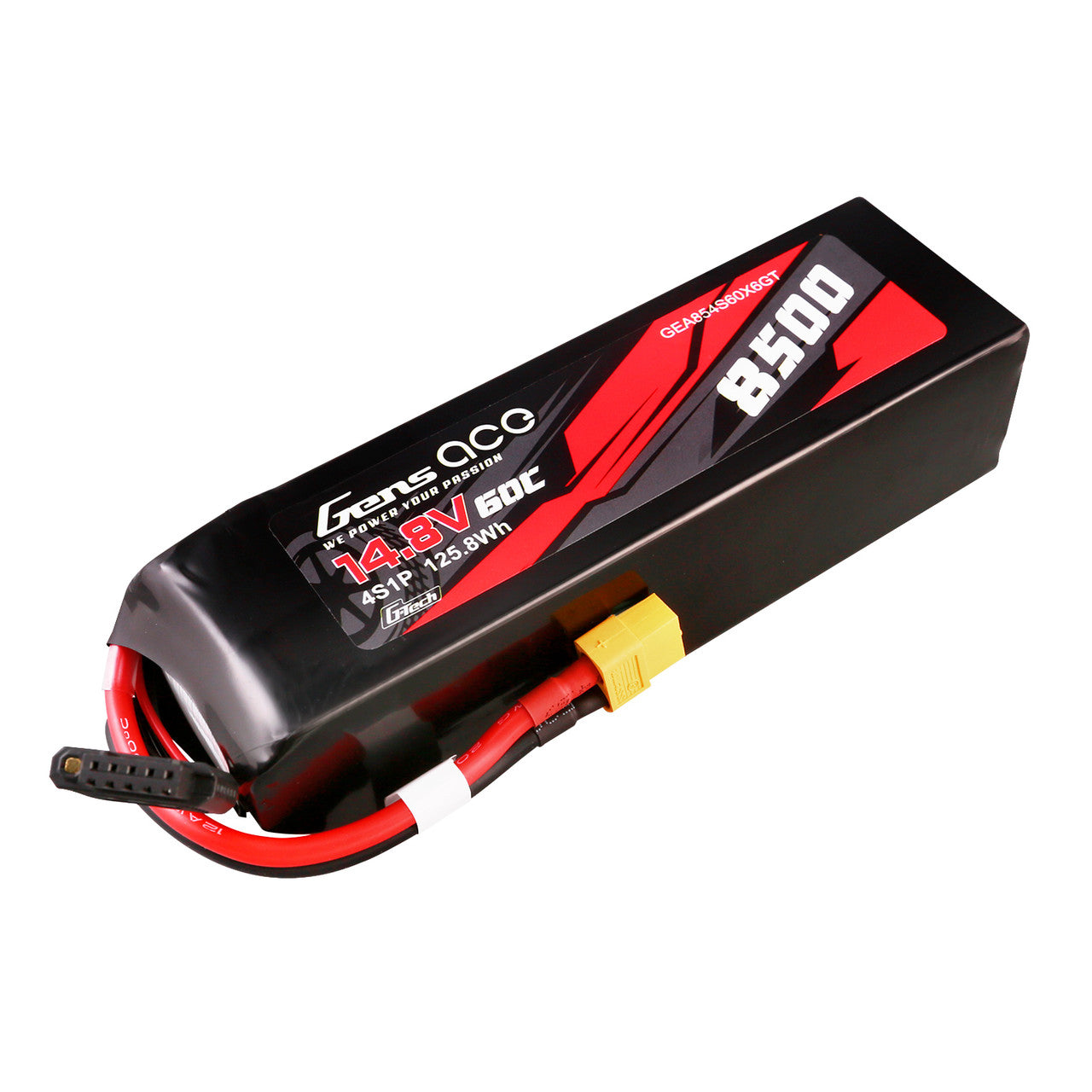 GEA854S60X6GT Gens Ace 14.8V 60C 4S 8500mAh G-Tech Lipo Battery Pack With XT60 Plug For Xmaxx 8S Car with Traxxas adapter