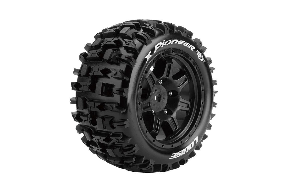 L-T3296BM Louise Tires & Wheels  X-Pioneer on Black Wheels for ARRMA Kraton 8S Belted (MFT) (2)