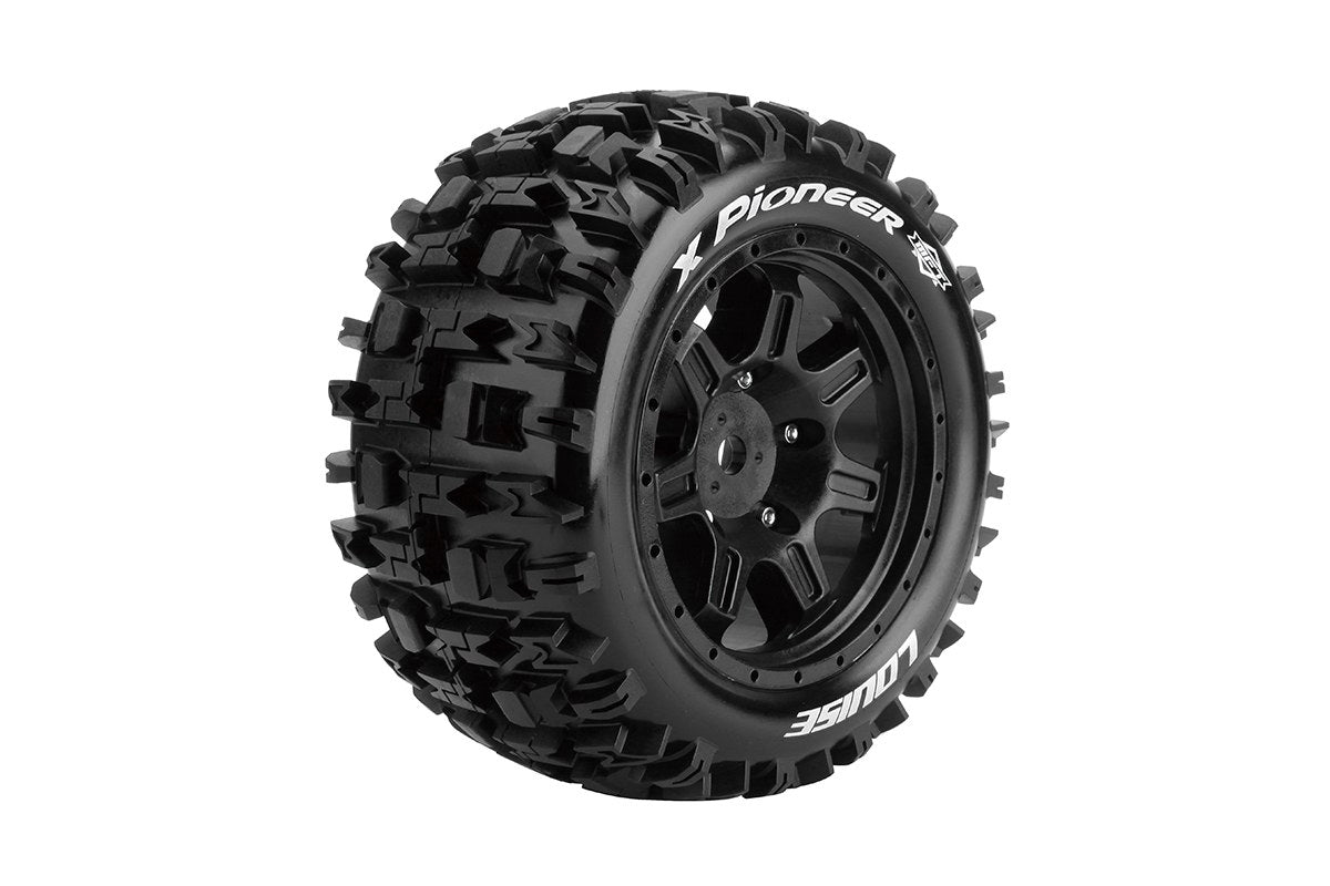 L-T3296B Louise Tires & Wheels  X-PIONEER on Black Wheels for X-MAXX Belted (MFT) (2)