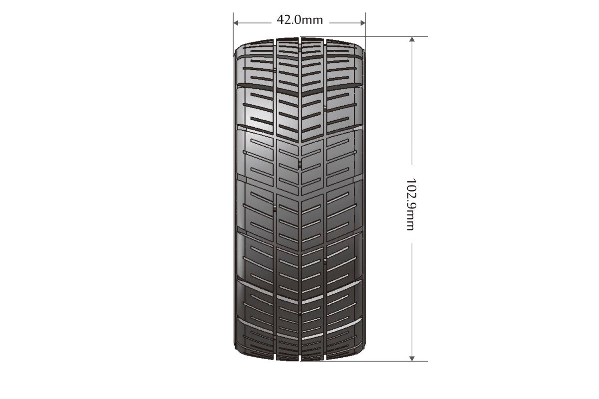 L-T3284SB Louise Tires &amp; Wheels 1/8 GT-SHIV rayons souples/noir HEX 17 mm avec ceinture (MFT) (2)