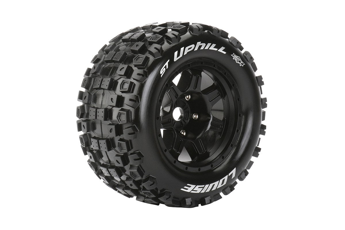 L-T3326BH  Louise Tires & Wheels 1/8 ST-Uphill Sport Black 1/2" offset HEX 17mm Belted (MFT) (2)