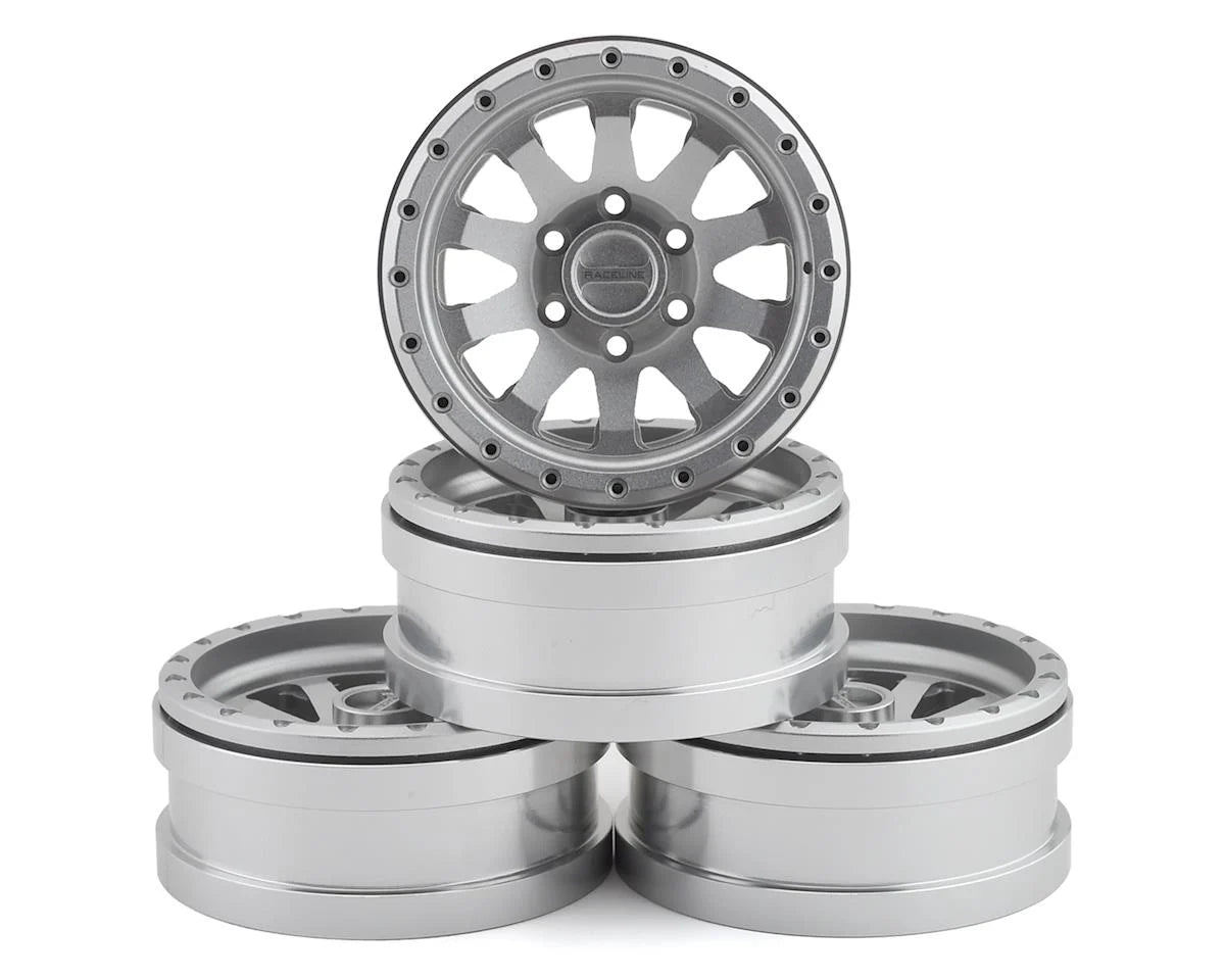 PBTPBW19CLAA 1.9 Raceline Clutch Aluminum Wheels and Rings, Silver, 4 Pcs