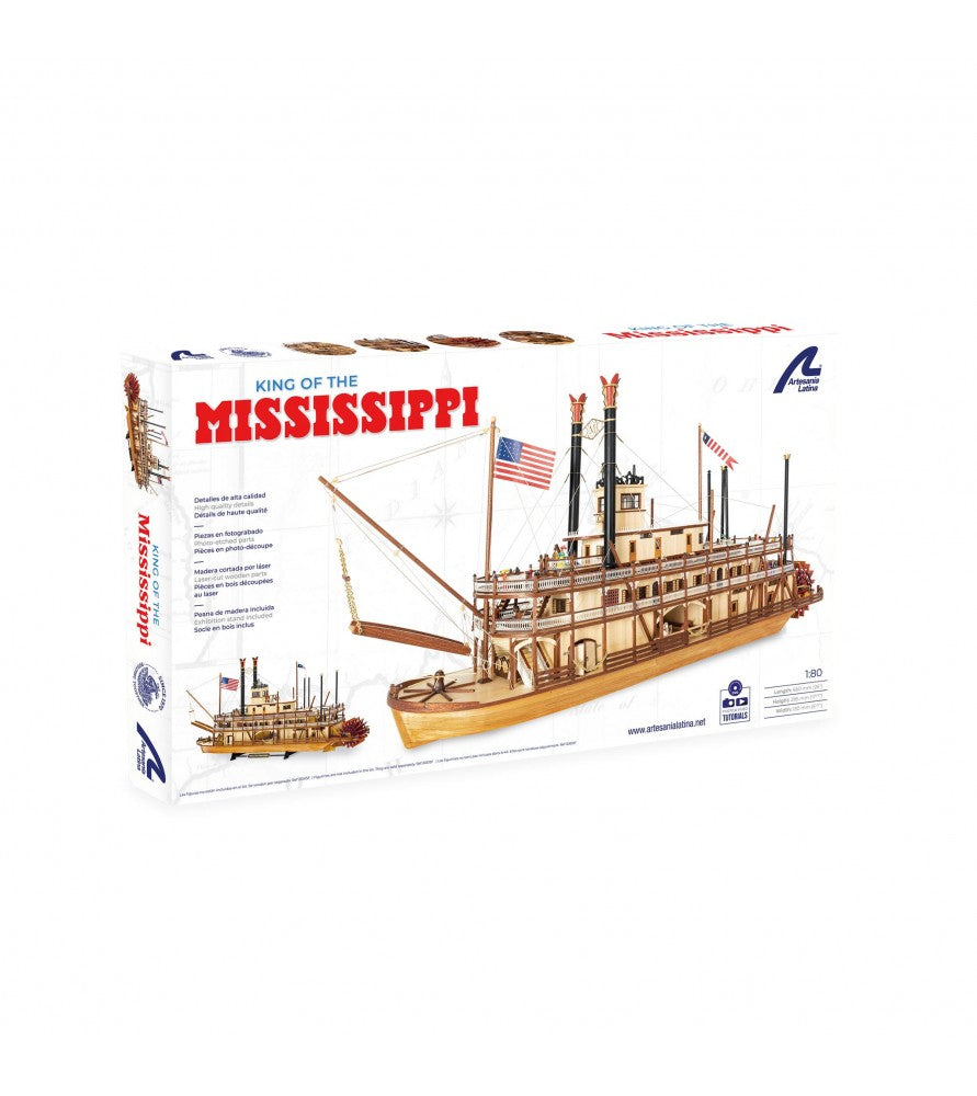 ART20515 Paddle Steamer King of the Mississippi. 1:80 Wood Model Kit