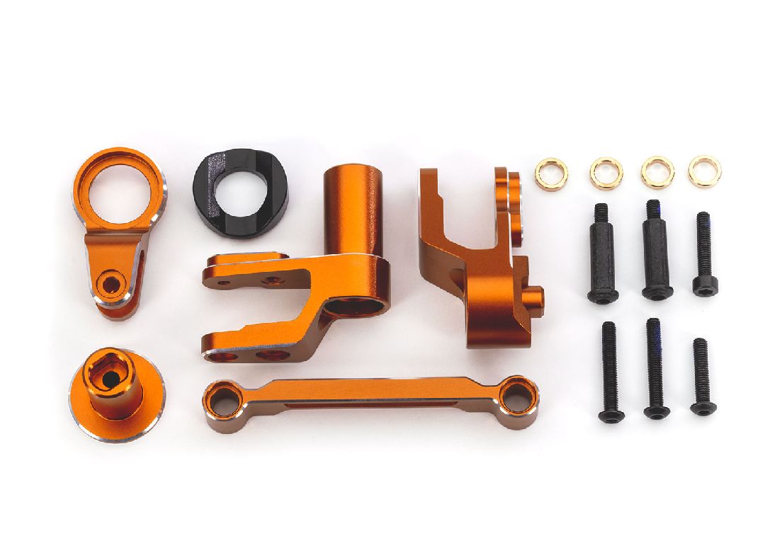10246 Traxxas Steering bellcranks, draglink, orange-anodized aluminum