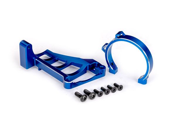 10262-BLUE Supports de moteur Traxxas (avant et arrière) (aluminium anodisé bleu)
