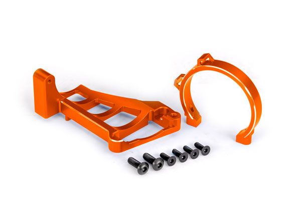 10262-ORNG Supports de moteur Traxxas (avant et arrière) (aluminium anodisé orange)