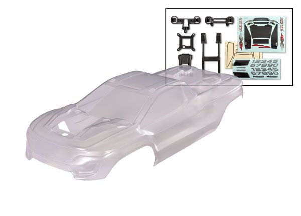 10712 Traxxas Body, Mini XRT (clear)(for clipless mounting)