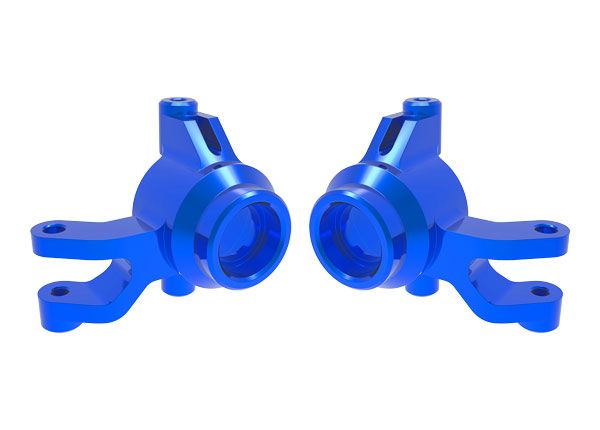 10734-BLUE Traxxas Steering blocks, 6061-T6 aluminum (blue)(left & right)