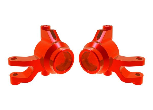 10734-RED Traxxas Steering blocks, 6061-T6 aluminum (red)(left & right)