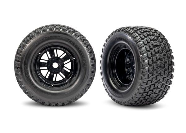 10947 Traxxas Tires & wheels, Funco (Gravix, rear)(1 left, 1 right)