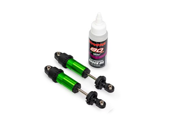 10961-GRN Amortisseurs Traxxas, GT-Maxx, avant, aluminium, anodisé vert (2)