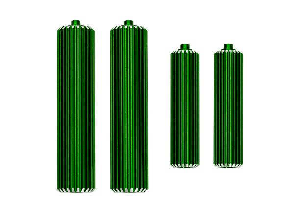 10966-GRN Traxxas Reservoirs, shocks (6061-T6 aluminum, green-anodized)