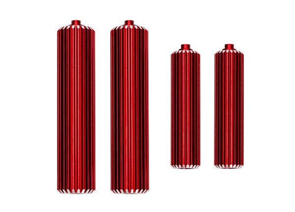 10966-RED Traxxas Reservoirs, shocks (6061-T6 aluminum, red-anodized)