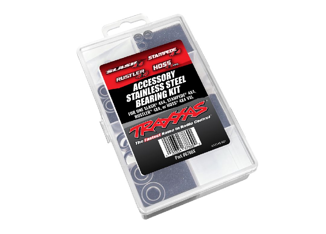 6786X Traxxas Ball Bearing Kit Hoss VXL/Slash/Stampede/Rustler 4X4s SS Stainless steel construction