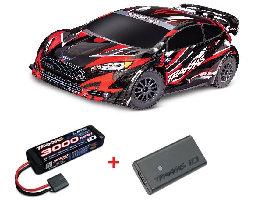 74154-4RED Traxxas Fiesta ST Rally 1/10 Brushless AWD Rally Car RTR - Rojo
