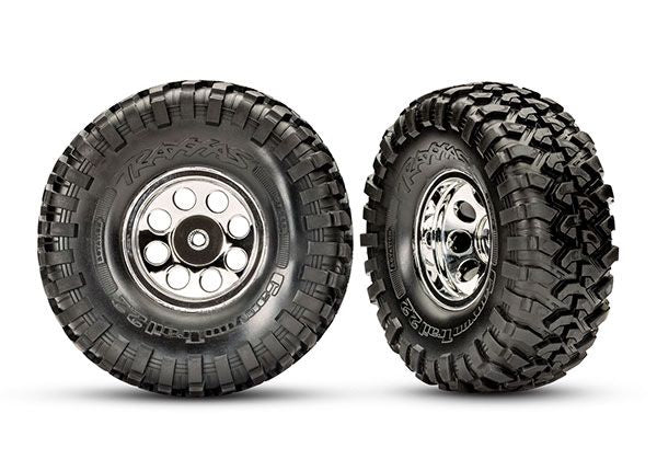 8184 Neumáticos y ruedas Traxxas, ensamblados y pegados (cromado clásico de 2,2")
