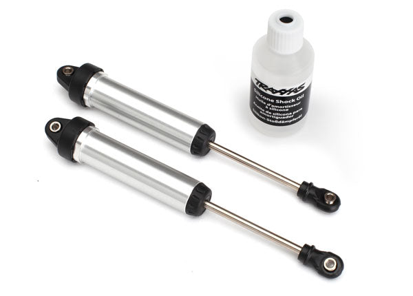 8451 Traxxas Shocks, GTR, 134mm, silver aluminum (complete) (front)