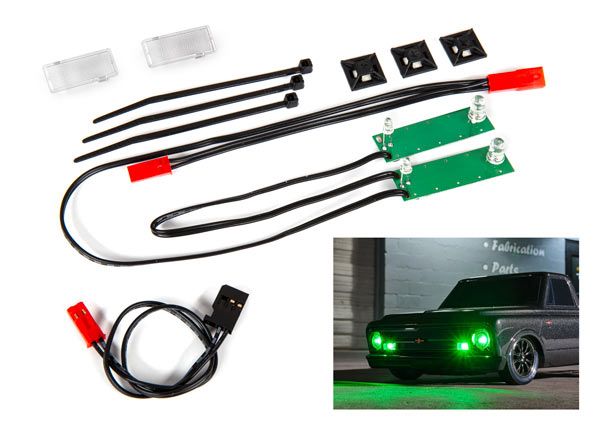 9496X Jeu d'éclairage LED Traxxas, avant, complet (vert)
