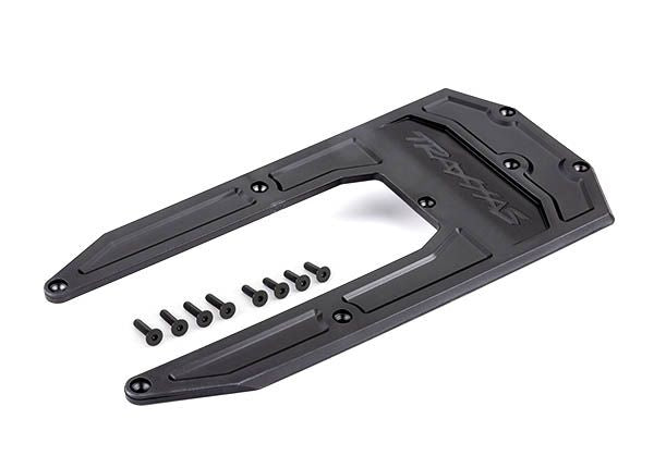 9623 Traxxas Skidplate, chasis, negro (se adapta a trineo)
