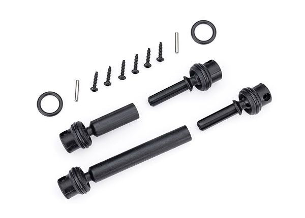 9855 Arbres de transmission Traxxas, centre, assemblés (avant et arrière) (1/18 avec empattement long)