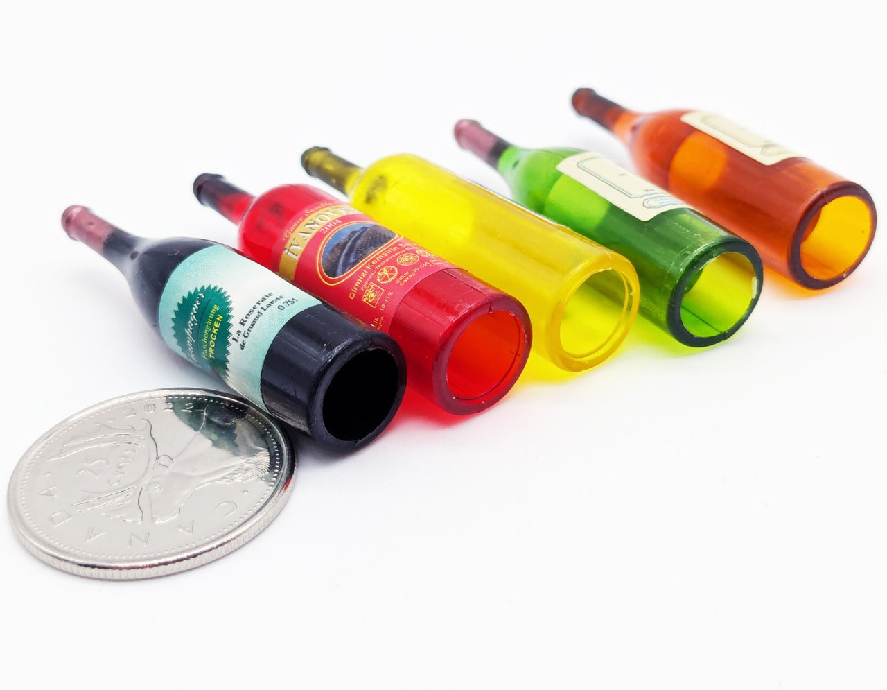 WAGDEC10WB5 Set of 5 scale 1/10 Wine Bottles