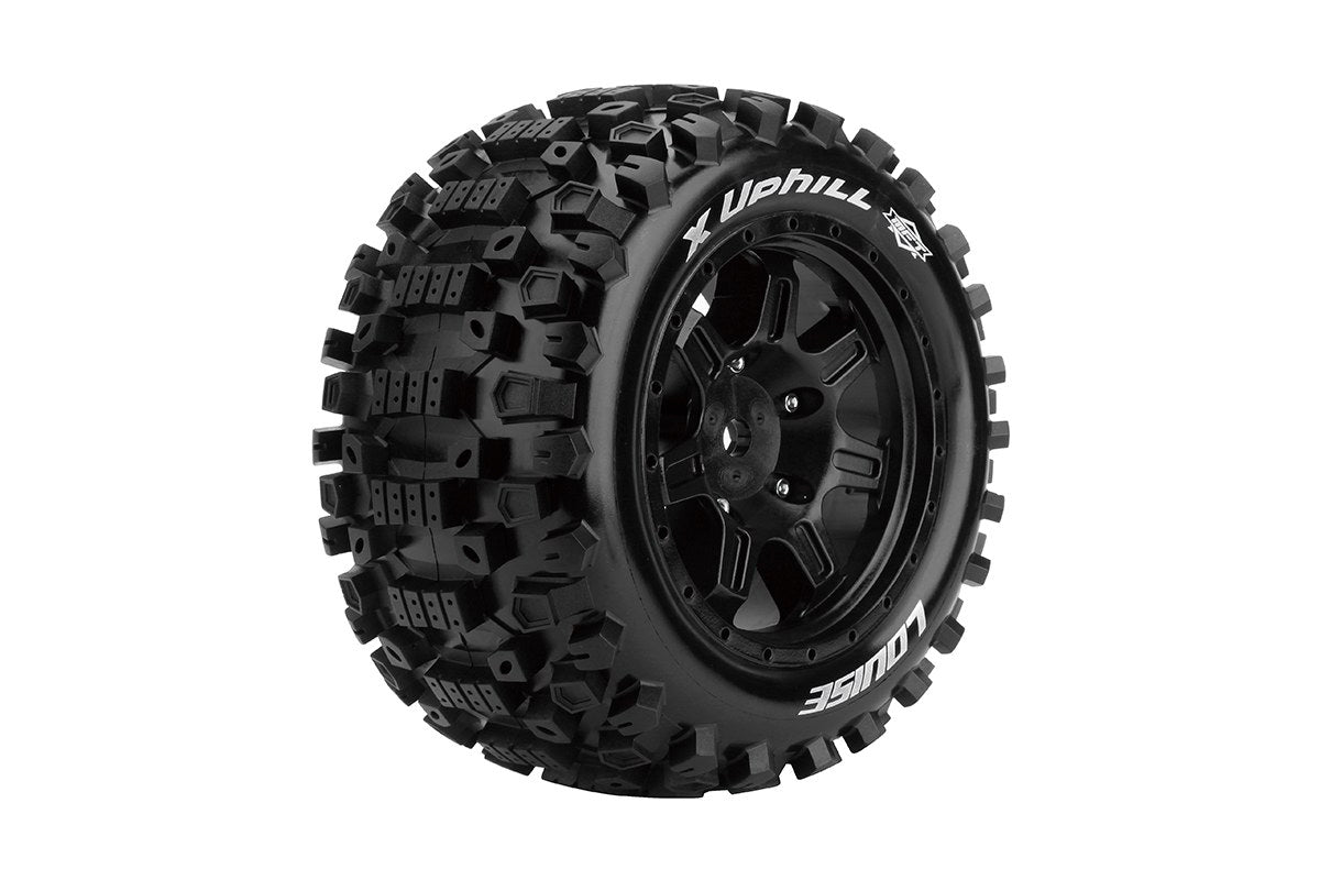 L-T3297B Louise Tires & Wheels  X-UPHILL on Black Wheels for X-MAXX Belted (MFT) (2)
