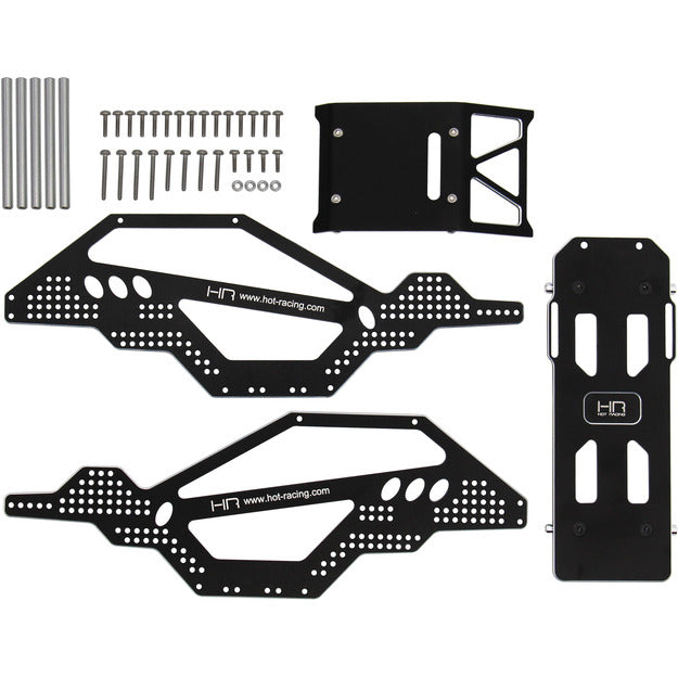 SXTF14RR01 Châssis de conversion Rock Racer en aluminium (noir) - SCX24