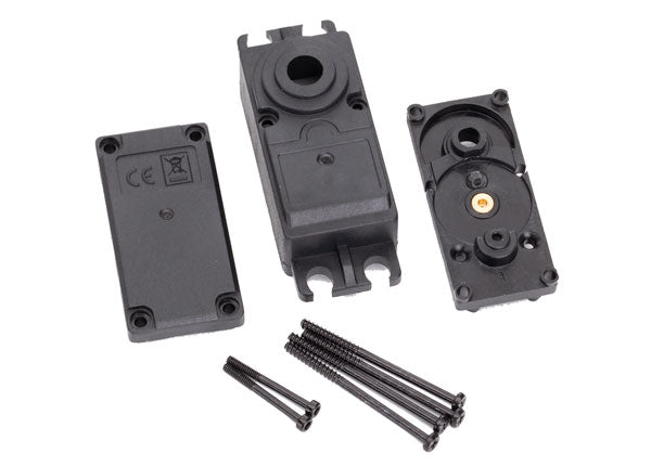 2251 Traxxas Servo case, plástico (superior, medio, inferior)/juntas/duro