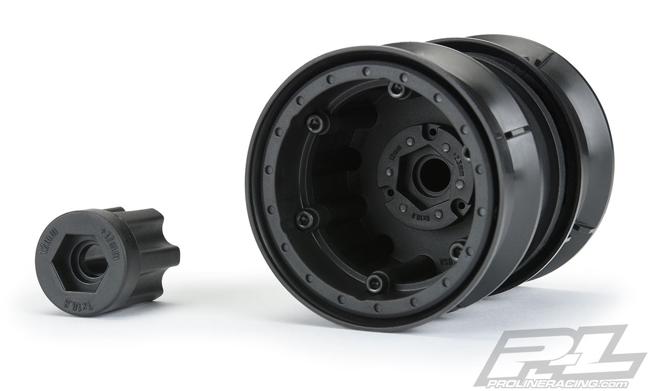 PRO278600 Carbine 1.9" Black Plastic Internal Bead-Loc Dually Wheels (2) for Rock Crawlers Front or Rear