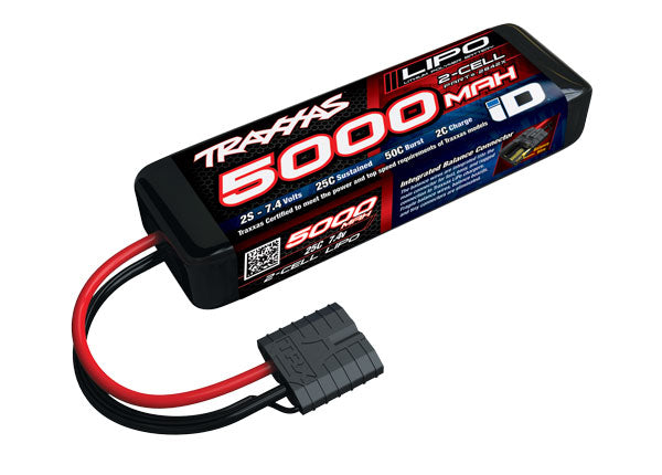2842X Traxxas 5000mAh 2S 7.4V 25C LiPo ID Connecteur Étui Souple