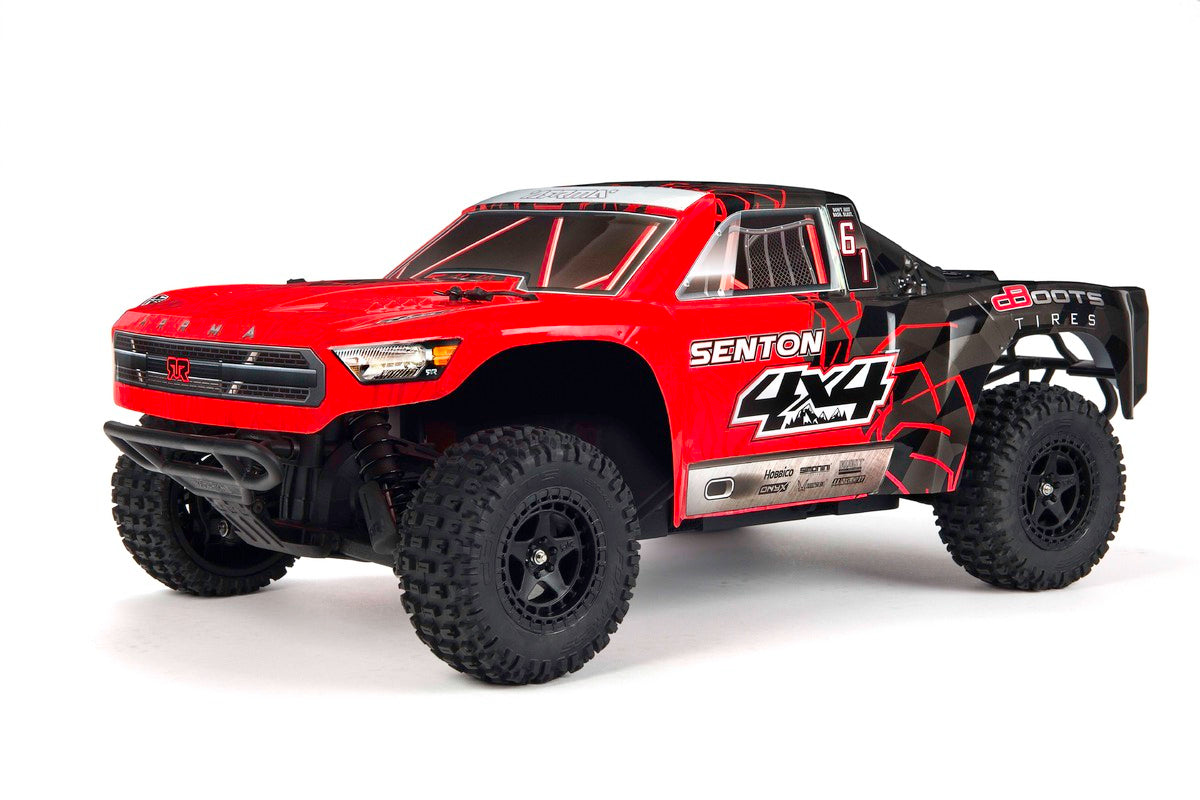 AR402251 SENTON 4X4 MEGA PAINTED DECALED TRIMMED BODY (RED/BLACK) ARAC3334