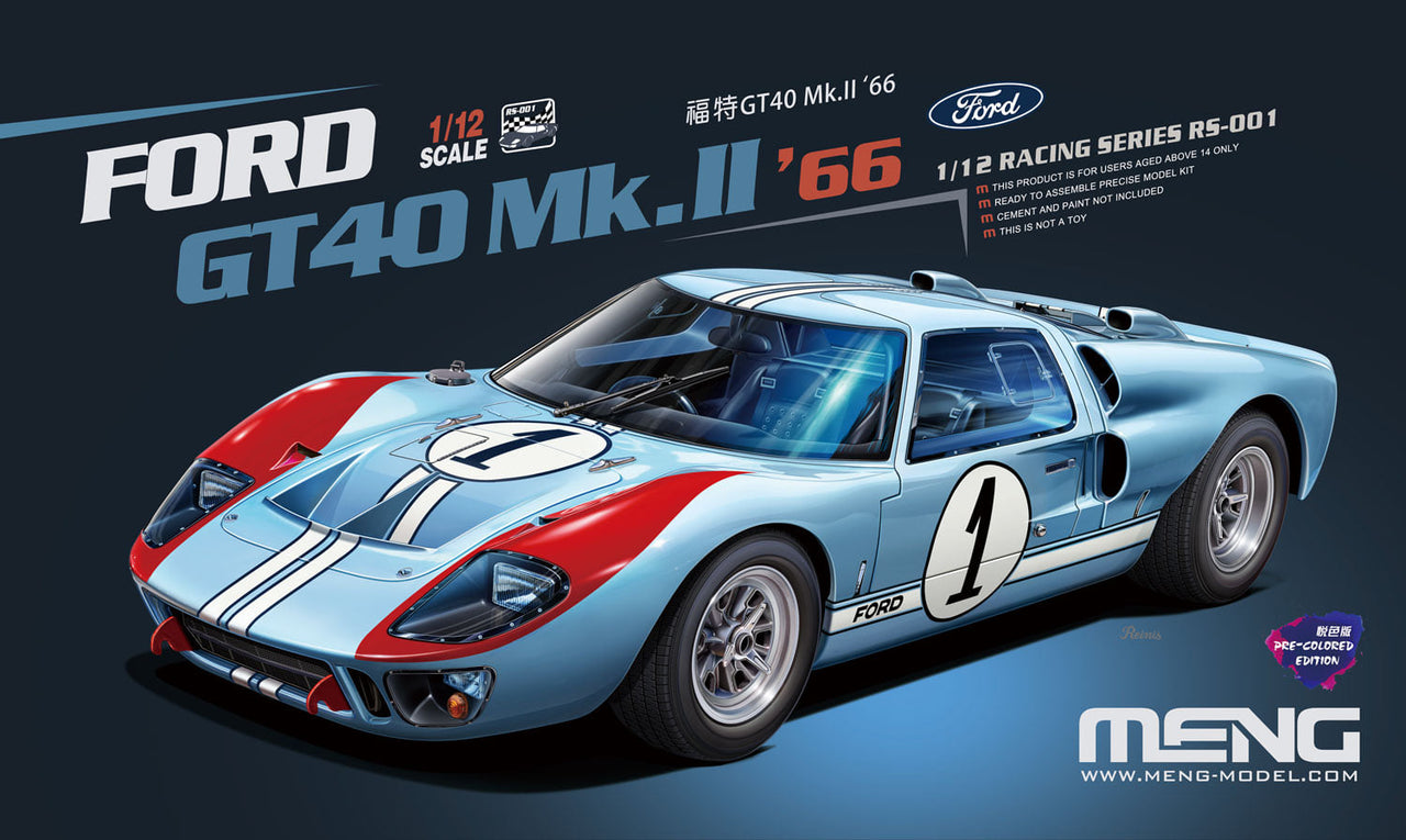 MENG RS-001 FORD GT40 Mk.II 1966 (1/12) (ÉDITION PRÉ-COLORÉ)