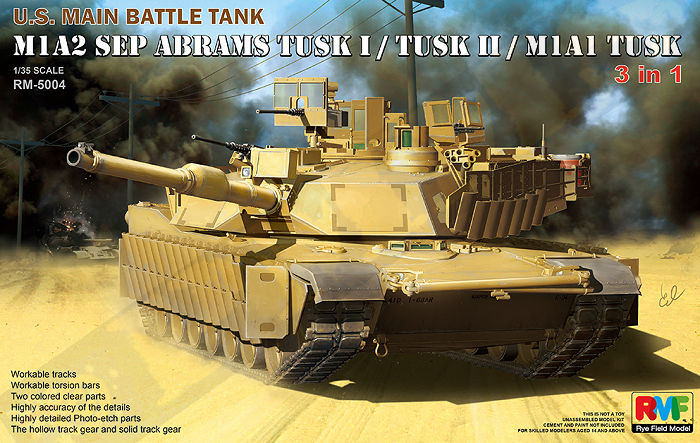 RFM RM-5004 M1A2 TUSK I/ TUSK II/M1A1 TUSK 3 en 1 (1/35)