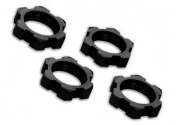 7758A Tuercas de rueda Traxxas, estriadas, 17 mm, dentadas (anodizadas en negro) (4)