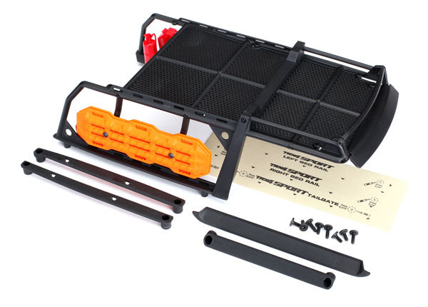 8120X  Expedition rack, complete (includes traction boards, shovel, axe, jack, fire extinguisher, fuel cans, & mounting hardware) (fits #8111 or #8111R body)