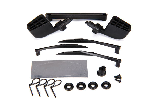 8817 Traxxas Mirrors, side, black (left & right)/ o-rings (4)/ windsh