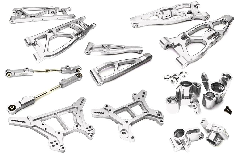 C28729SILVER Billet Machined Alloy Suspension Kit for Arrma 1/8 Kraton 6S BLX