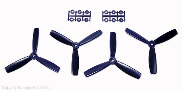HYPERION 5X4.5 BULLNOSE STYLE TROIS LAMES PROP (CW & CCW 2 PAIRES)Noir