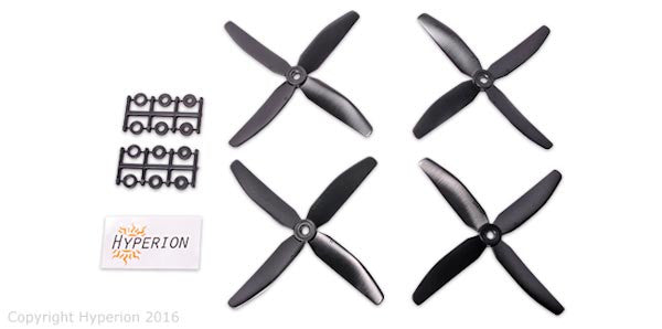 Hélice à quatre pales HYPERION 5X4 (2 paires CW et CCW)