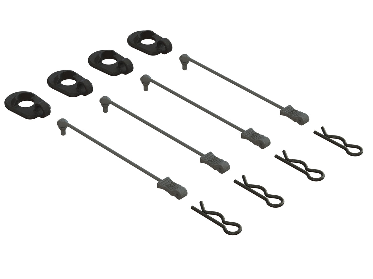 ARA390294 RETENEDORES DE CLIP PARA CUERPO ESCALA 1/5 (NEGRO, 4uds)